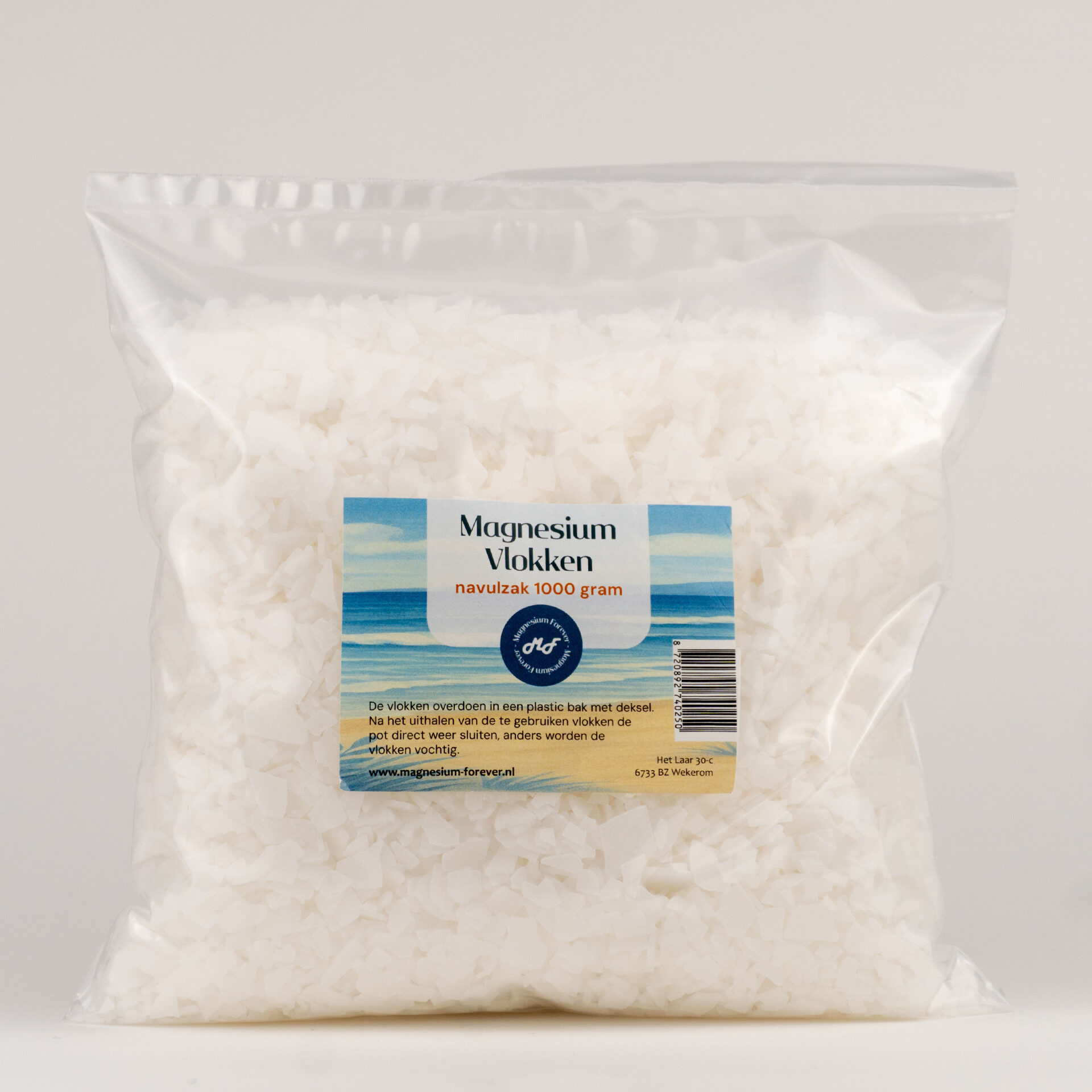 Magnesium (voet)badvlokken 1 kg ~ navul verpakking