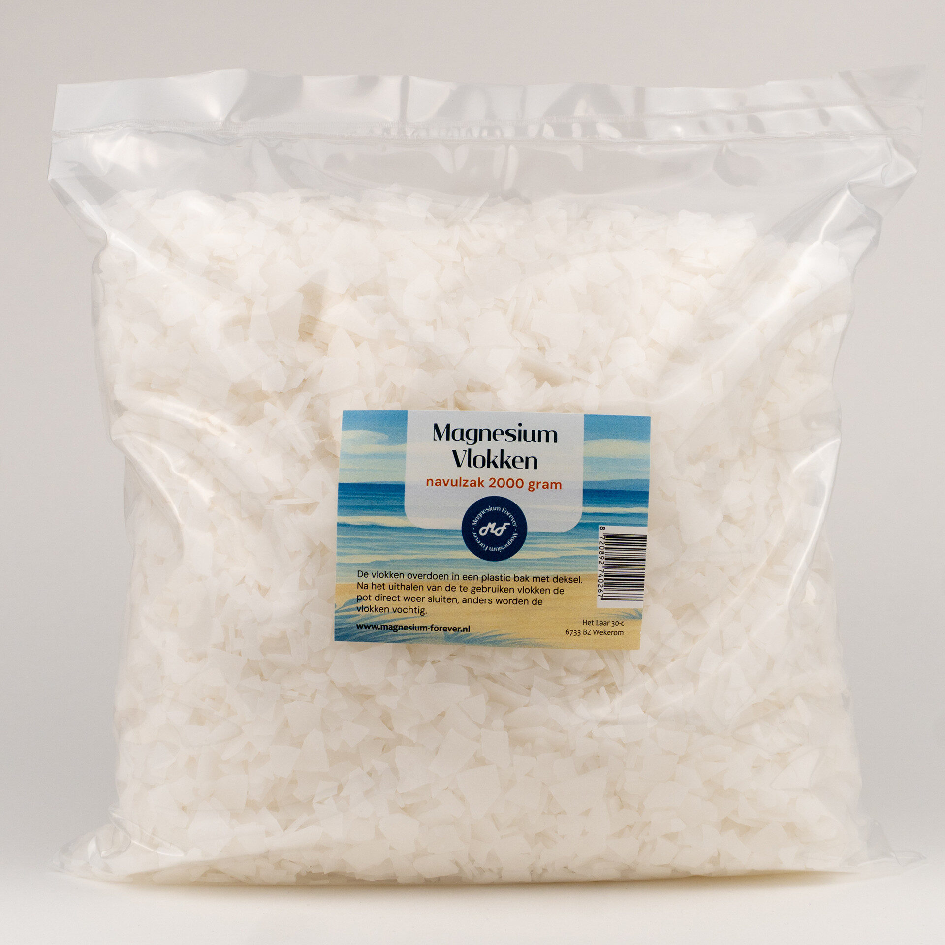 Magnesium (voet)badvlokken 2 kg ~ navul verpakking (max. 2 per bestelling)