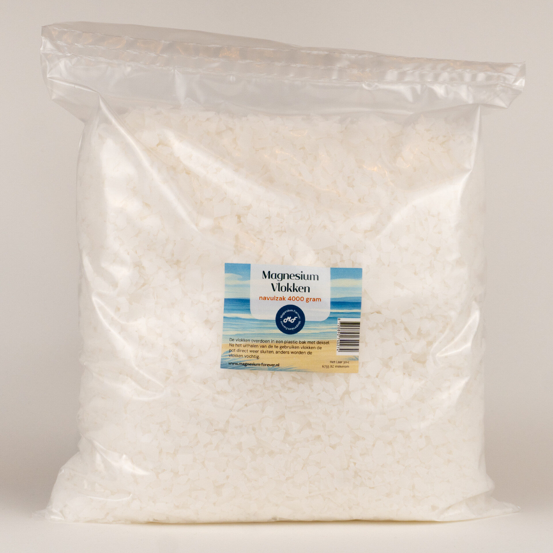 Magnesium (voet)badvlokken 4 kg ~ navul verpakking (max. 2 per bestelling)