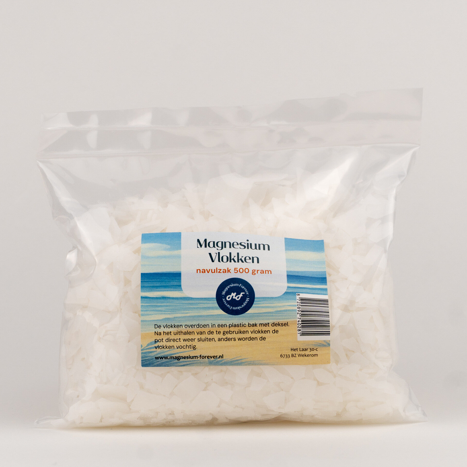Magnesium (voet)badvlokken 0,5 kg ~ navul verpakking